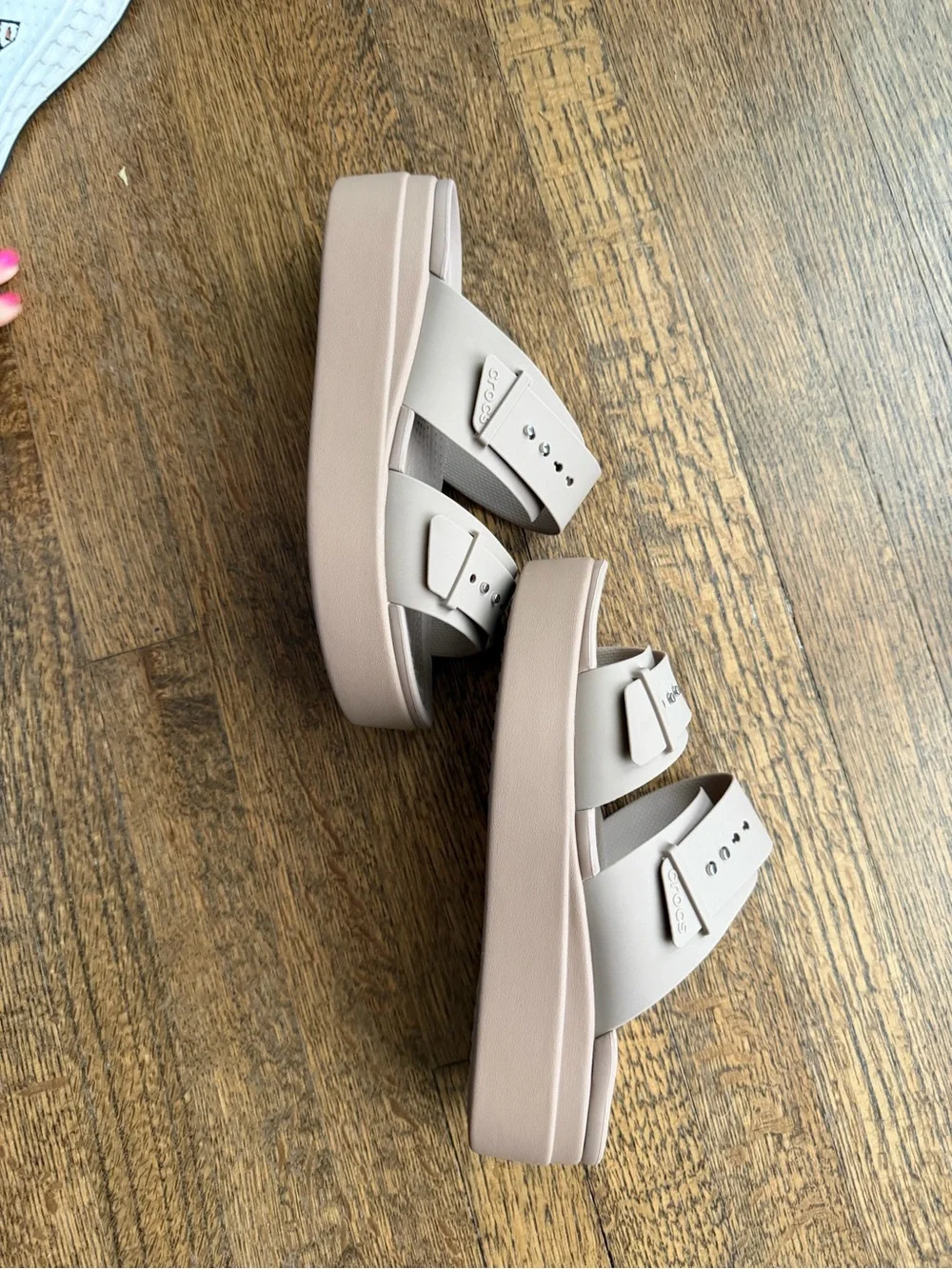 CROCS Blush Platform Wedge Slide Sandals